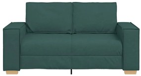Sofá de 2 lugares verde escuro 120 cm tecido