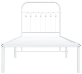 Estrutura de cama com cabeceira 80x200 cm metal branco