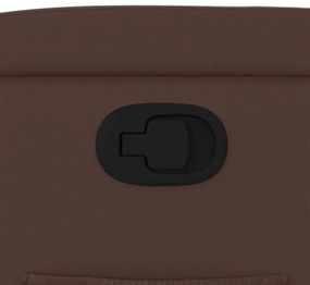 Poltrona reclinável couro artificial castanho