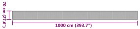 Tapete retangular 70x1000 cm bambu castanho