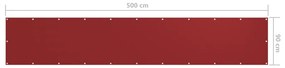 Tela de varanda 90x500 cm tecido Oxford vermelho
