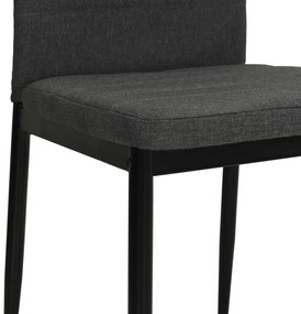 Cadeiras de jantar 2 pcs tecido cinzento-escuro