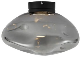 Plafon de design preto com vidro fumado - Gemma Design