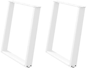 Pernas p/ mesa de jantar 2 pcs forma U 80x(72-73) cm aço branco