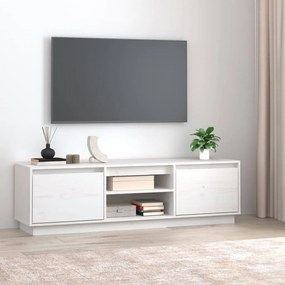 Móvel de TV Sky de 140 cm em Madeira de Pinho - Branco - Design Rustic