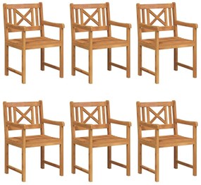 Cadeiras de Jardim vidaXL 6 pcs 56x55.5x90 cm Madeira Sólida de Acácia