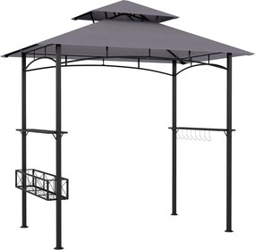 Tenda de Jardim para Churrasco (GRELHADOR NÃO INCLUIDO), 244 x 147 x 255 cm, Cobertura Dupla, Cinzento