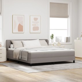 Cama Box Spring com Colchão Taupe 180x200 cm em Tecido