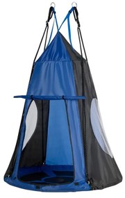 Baloiço crianças Nest com tenda Ø 100cm Arvores ou para Baloiço  Altura ajustável Carga até 150 kg para interior exterior Jardim Azul