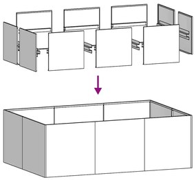 Planter 120x80x40 cm aço galvanizado
