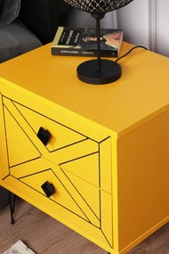 Mesa de Cabeceira Luna – Amarelo Vibrante (50 x 55 x 40 cm) | Estilo e