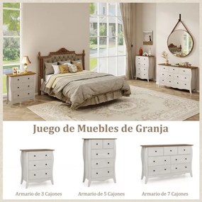 Cómoda de 3 gavetas dobrável em tecido para quarto Cómoda de estilo campestre 67,5 x 38,5 x 76,5 Cinzenta