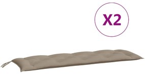 Almofadões banco jardim 2 pcs tecido oxford cinza-acastanhado