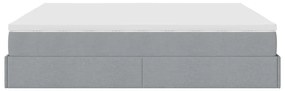 Estrutura de cama otomana com colchão 180x200 cm cinzento claro