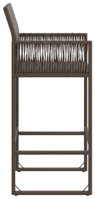 Bancos de bar para jardim 2 pcs vime PE castanho