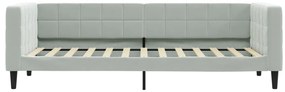 Sofá-cama com gavetão 80x200 cm veludo cinzento-claro