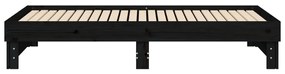 Estrutura sofá-cama de puxar 2x(90x190) cm pinho maciço preto