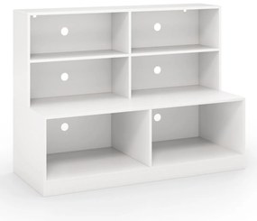 Combinação de banco e sapateira 2 em 1 com 6 cubos abertos antiderrapantes 120 x 50 x 90 cm Branco