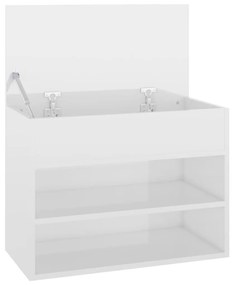 Banco sapateira 60x30x45 cm contraplacado branco brilhante