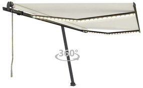 Toldo automático com LED e sensor de vento 400x350 cm cor creme