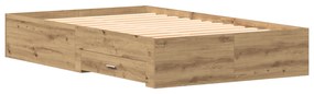 Cama com Gavetas vidaXL Carvalho Artisan 120x190 cm Madeira de engenha
