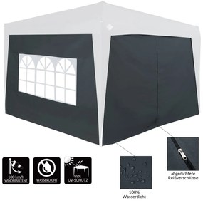 Conjunto de 2 paredes laterais dobráveis para Tenda (NÃO NCLUÍDO) 6 x 2 m Antracite