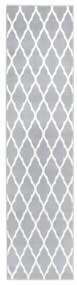 vidaXL Passadeira 60x250 cm polipropileno cinzento e branco