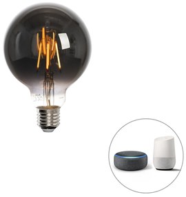 Conjunto de 5 Smart E27 regulável em lâmpada LED Kelvin G95 fumaça 4W 60 lm 1800-3000K