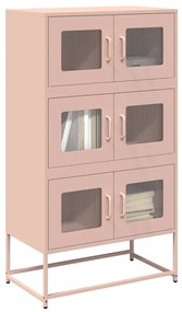 vidaXL Móvel alto 68x39x123 cm aço rosa