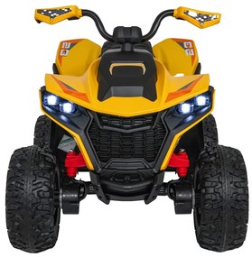Moto 4 elétrica para crianças 12V 4x4 Fast Wheel, Controle remoto, Rodas Espuma EVA, assento couro ecológico Amarela