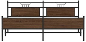 Estrutura cama sem colchão 200x200cm metal carvalho castanho