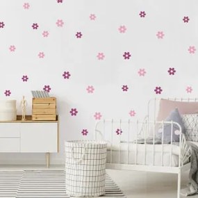Autocolantes para quarto de menina - Flores em rosa