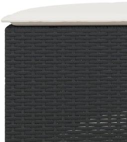 3 pcs conjunto de sofás de jardim semicircular vime PE preto
