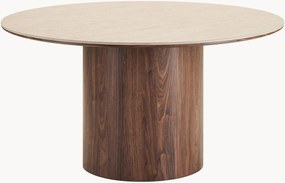 Mesa de jantar redonda com tampo em aspeto travertino Delphi, vários tamanhos
