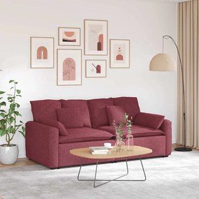 vidaXL Sofá modular com almofadas vermelho tinto