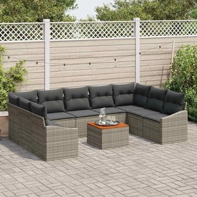 Conjunto de Sofás de Jardim 10 pcs Cinzeto 55 x 55 x 37 cm