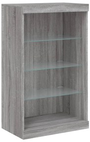 Aparador com luzes LED 60,5x37x100 cm cinzento sonoma