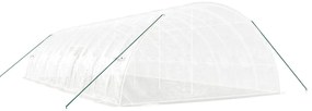 Estufa com estrutura de aço 72 m² 12x6x2,85 m branco