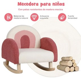 Cadeira de baloiço para crianças Sofá para crianças Sofá individual estofado para crianças 3-5 anos Poltrona moderna para berçário 50,5 x 49 x 50,5 cm