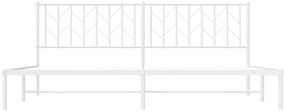 Estrutura de cama com cabeceira 200x200 cm metal branco