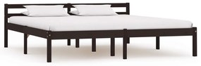 Estrutura de cama 160x200 cm pinho maciço castanho-escuro