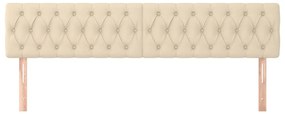 Cabeceira de cama 2 pcs tecido 100x7x78/88 cm creme