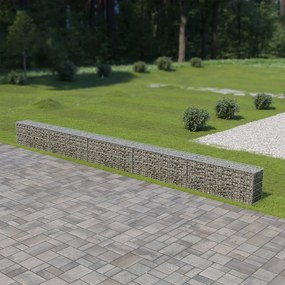 vidaXL Muro gabião com tampas aço galvanizado 600x30x50 cm