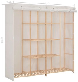 Roupeiro 173x40x170 cm tecido branco