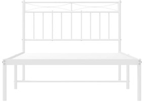 Estrutura de cama em metal com cabeceira 107x203 cm branco