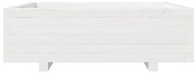 Vaso/floreira de jardim 80x80x26,5 cm pinho maciço branco