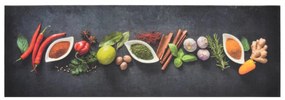 Tapete de cozinha lavável 60x180 cm veludo padrão especiarias