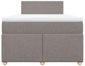 Cama boxspring c/ colchão 120x190cm tecido castanho-acinzentado