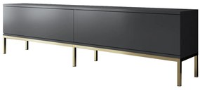Conjunto de Mobiliário de Sala Lord – Antracite e Dourado – Tv Stand: