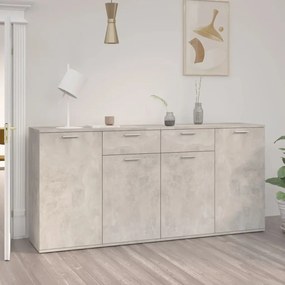 3074931 vidaXL Aparador 160x36x75 cm contraplacado cinzento cimento